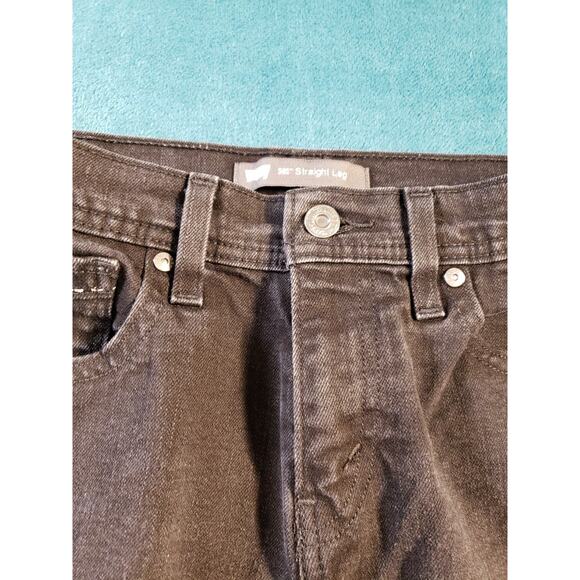 Levis 505 Jeans Size 6 Womens Black Denim Pull On Pants Mid Rise Ladies Straight - Picture 6 of 14